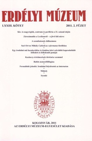 Erdélyi Múzeum lapszámok