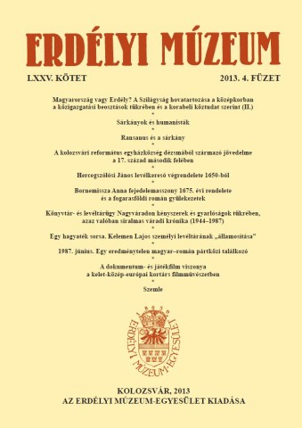 Erdélyi Múzeum lapszámok