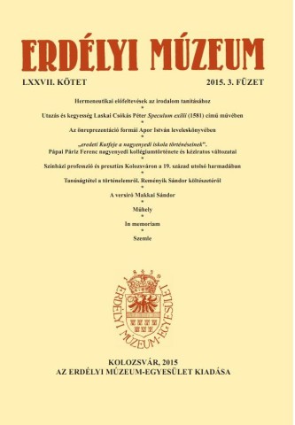 Erdélyi Múzeum lapszámok