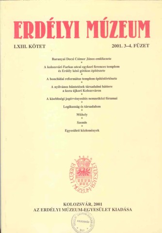 Erdélyi Múzeum lapszámok