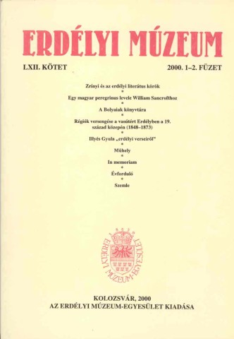 Erdélyi Múzeum lapszámok