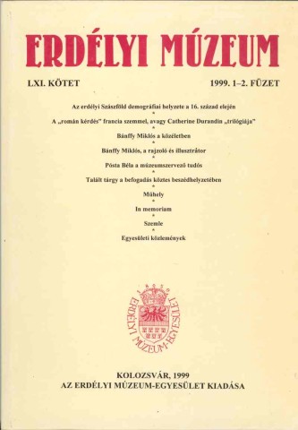 Erdélyi Múzeum lapszámok