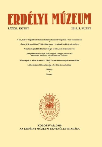 Erdélyi Múzeum lapszámok