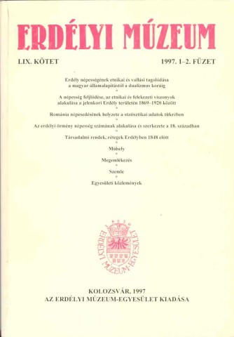 Erdélyi Múzeum lapszámok