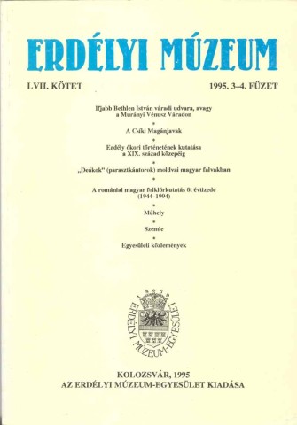 Erdélyi Múzeum lapszámok