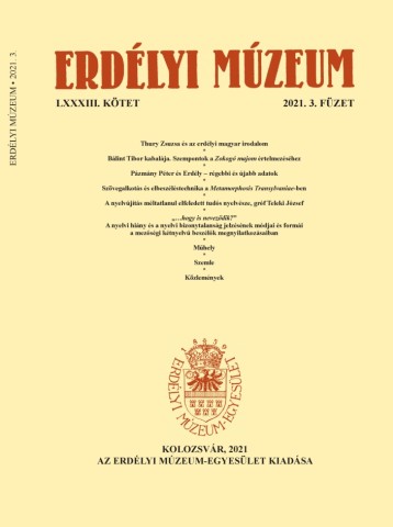 Erdélyi Múzeum lapszámok